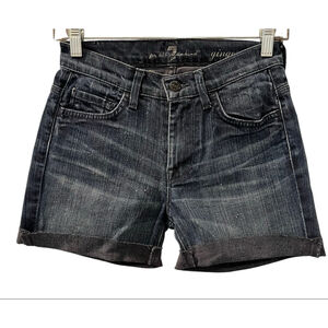7 For All Mankind 7FAMK Ginger Women's Size 24 Dark Blue Denim Jean Shorts